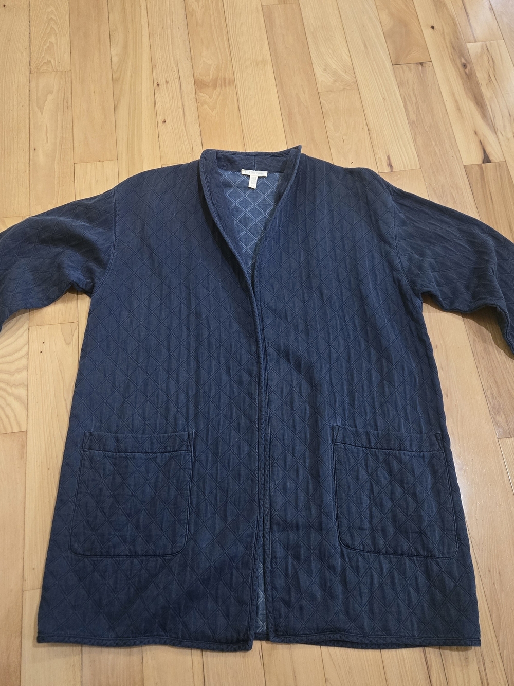 Eileen Fisher Organic Cotton Diamond-Quilted Open Front Jacket